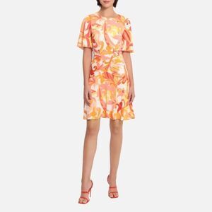 Donna Morgan / Jewel Neckline Flare Sleeve Dress